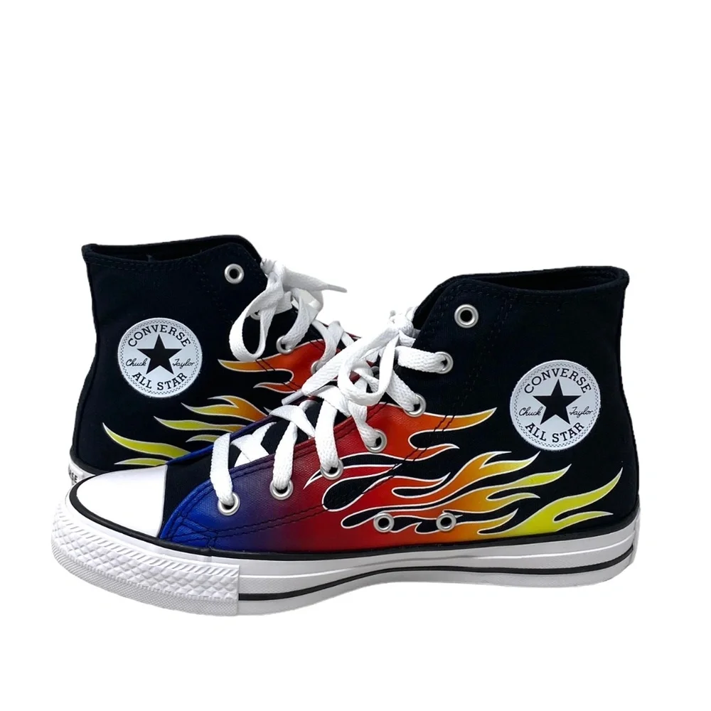 Converse Chuck Taylor High Shoes Women Kids Black Canvas Sneakers Skate A04715F